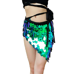 Юбка для танца 199х44см №2, хамелеон зеленый, фиолетовый